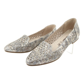 M.Daszyński Lordsy ballerinas lavendel / guld Daszyński SA151 rosa grå 3