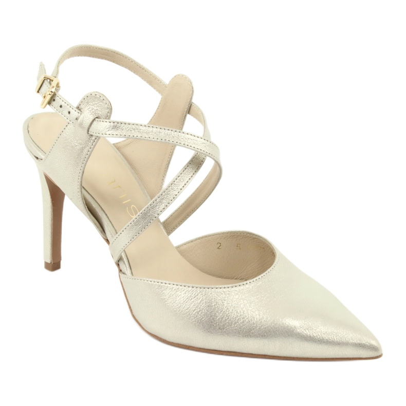 Anis Kvinnors lädersandaler Gold Platinum Stripes 4771 gyllene 1