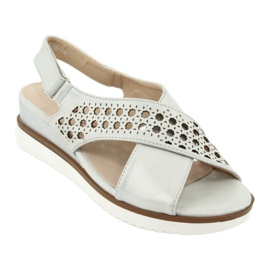 M.Daszyński Silver sandaler på en kil Daszyński 1838 grå 1