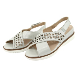 M.Daszyński Silver sandaler på en kil Daszyński 1838 grå 3