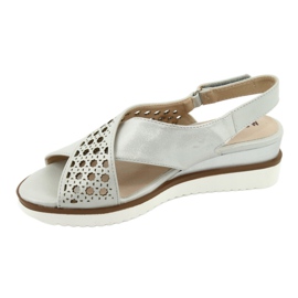 M.Daszyński Silver sandaler på en kil Daszyński 1838 grå 2