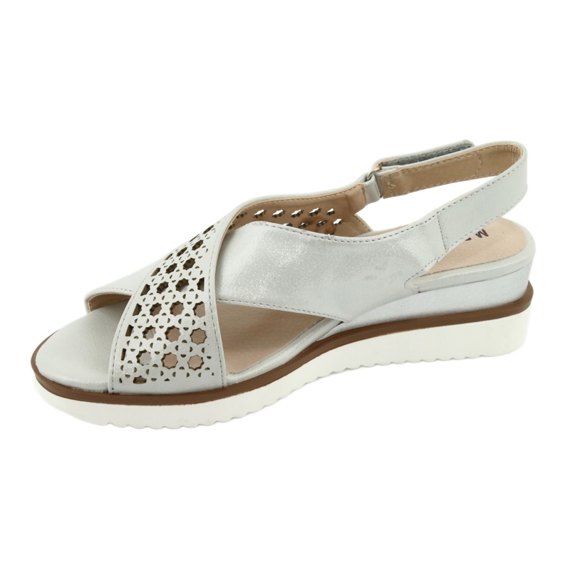 M.Daszyński Silver sandaler på en kil Daszyński 1838 grå 2