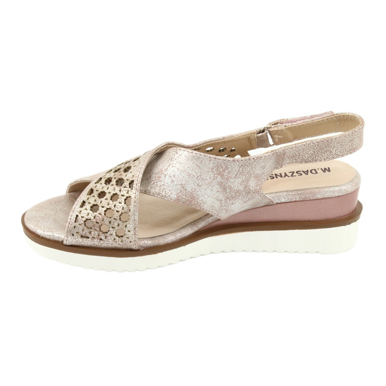 M.Daszyński Metalliska rosa sandaler Daszyński 1838 grå 2