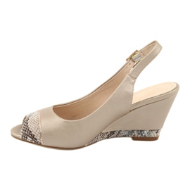 Capuccinosandaler i guld Sergio Leone 777 beige brun gyllene 2