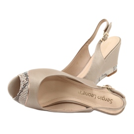 Capuccinosandaler i guld Sergio Leone 777 beige brun gyllene 5