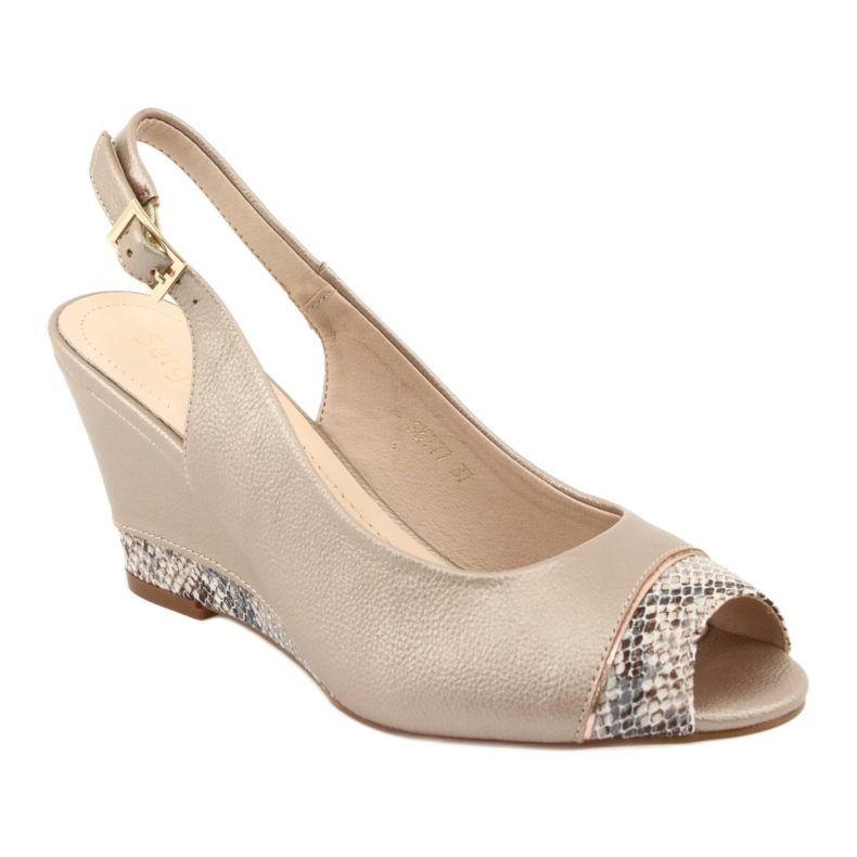 Capuccinosandaler i guld Sergio Leone 777 beige brun gyllene 1