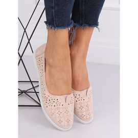 Beige openwork ballerinor ZA02P Beige 1