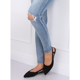 Svarta ballerinor med öppen häl YJ335 Svart 1