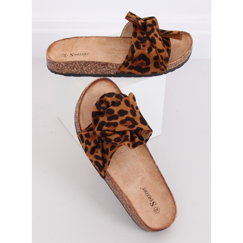 Cork tofflor leopardmönster CK115P Leopard brun 2