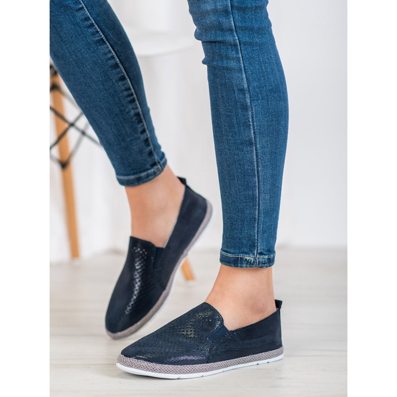 Goodin Openwork läder Espadriller blå 2