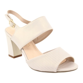 Sergio Leone Kvinnors pärla beige sandaler SK778 på posten 1