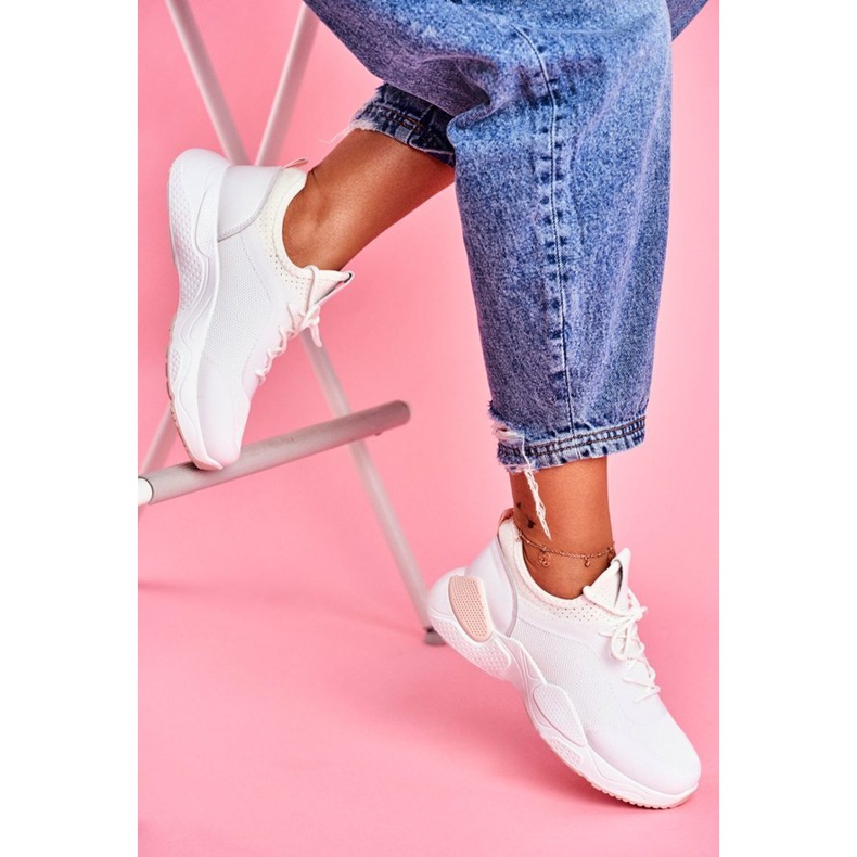 BUGO Kvinnors sportskor rosa och vitt Fellen 1