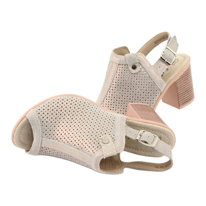 Openwork sandaler beige / guld Filippo DS757 gyllene 5