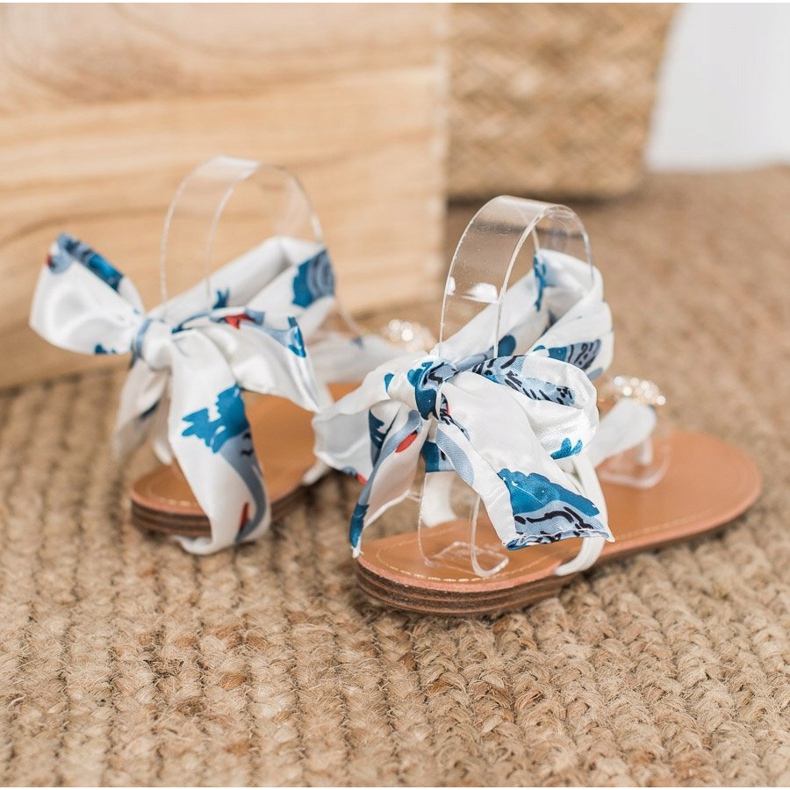 SHELOVET Knutna sandaler med ananas vit mångfärgad 1