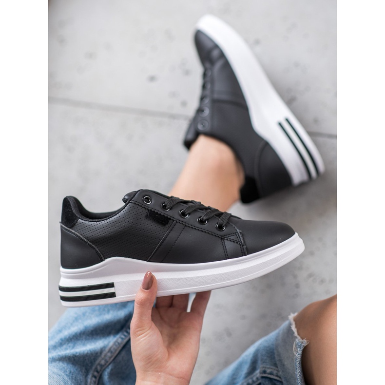 SHELOVET Trendiga svarta sportskor 2