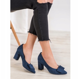 W. Potocki Glitterpumpar med rosett blå 1