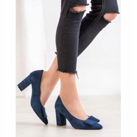 W. Potocki Glitterpumpar med rosett blå 2