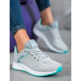 Ax Boxing Bekväma Openwork -sportskor grå grön 1