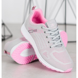 Ax Boxing Bekväma Openwork -sportskor rosa grå 1