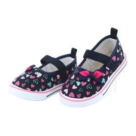 Ballerinas rosett Atletico läderinsats vit marinblå blå rosa 3