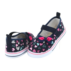 Ballerinas rosett Atletico läderinsats vit marinblå blå rosa 4