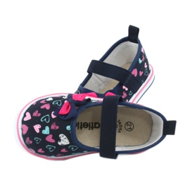 Ballerinas rosett Atletico läderinsats vit marinblå blå rosa 6