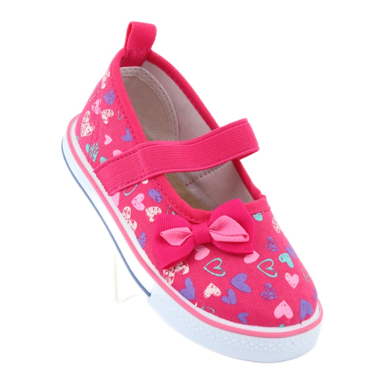 Ballerinas rosett Atletico läderinsats vit purpur rosa 1