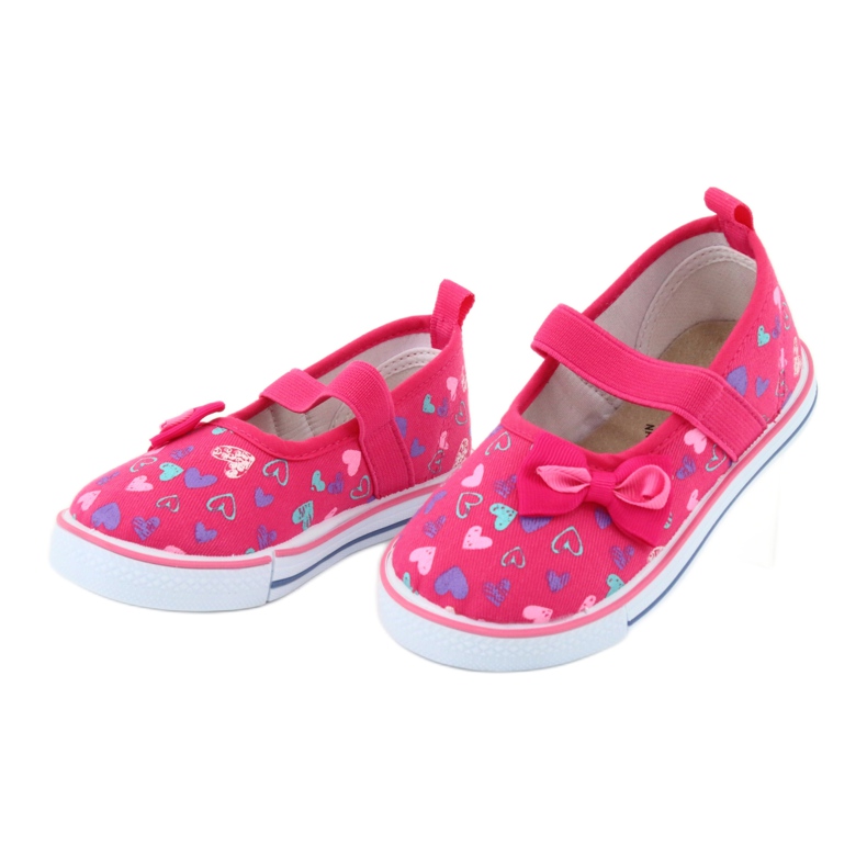 Ballerinas rosett Atletico läderinsats vit violett rosa 3