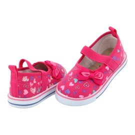 Ballerinas rosett Atletico läderinsats vit purpur rosa 4