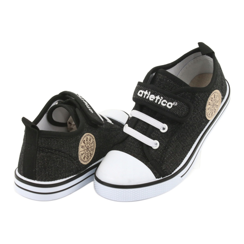 Sneakers med läderinsats Atletico BSM029 svart 4