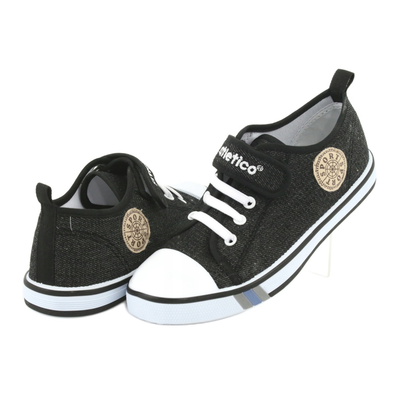 Sneakers med läderinsats Atletico BSM029 svart 4