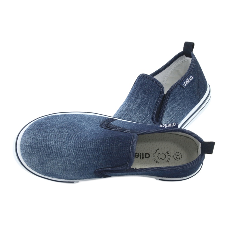 ATLETICO BAM060 denim slip-on sneakers för barn blå 5