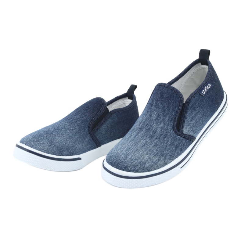 ATLETICO BAM060 denim slip-on sneakers för barn blå 2