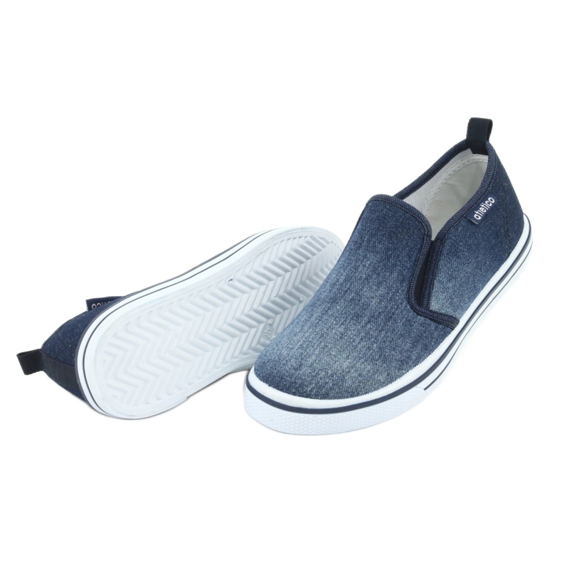 ATLETICO BAM060 denim slip-on sneakers för barn blå 4