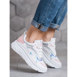 SHELOVET Trendiga vita sneakers mångfärgad 1