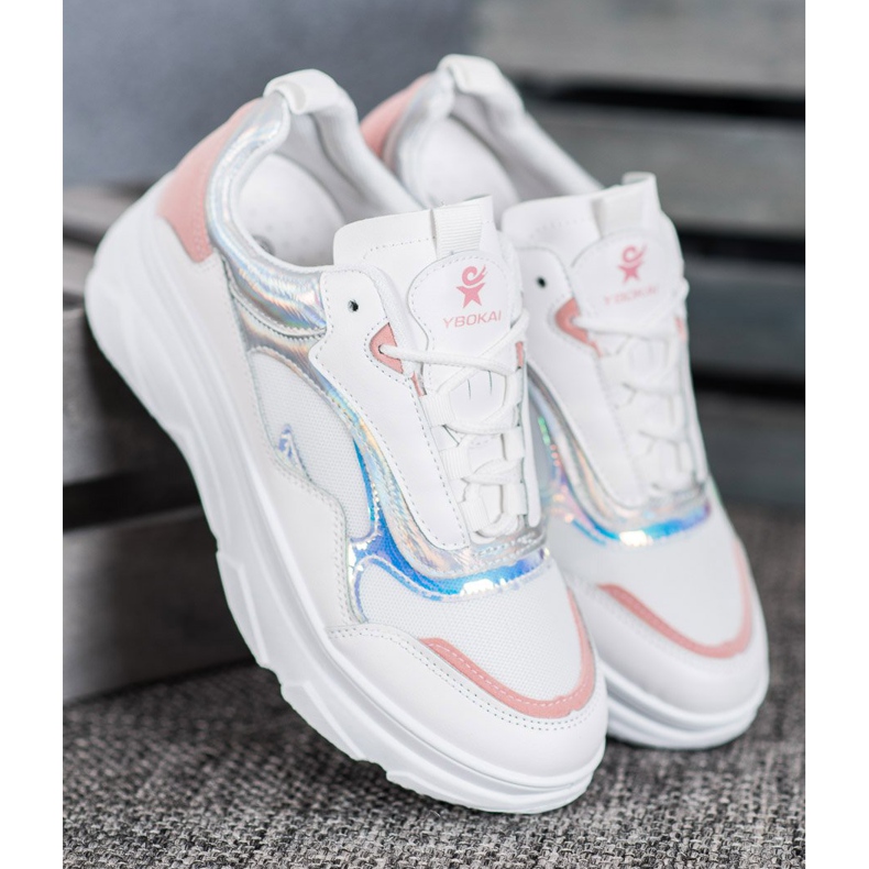 SHELOVET Trendiga vita sneakers mångfärgad 2