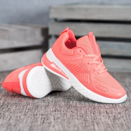 Ideal Shoes Knutna skor med mesh orange 1