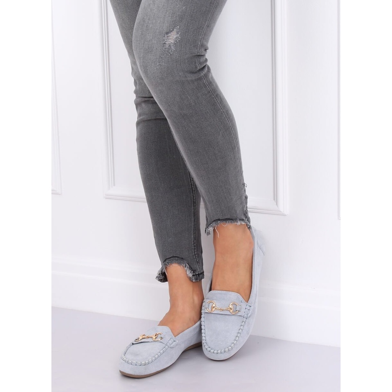 Blå mocka loafers 77-192 Blå 1