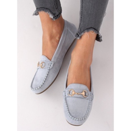 Blå mocka loafers 77-192 Blå 2
