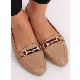 Beige 9F177 Kaki ansiktsloafers 1