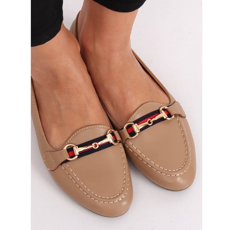 Beige 9F177 Kaki ansiktsloafers 1