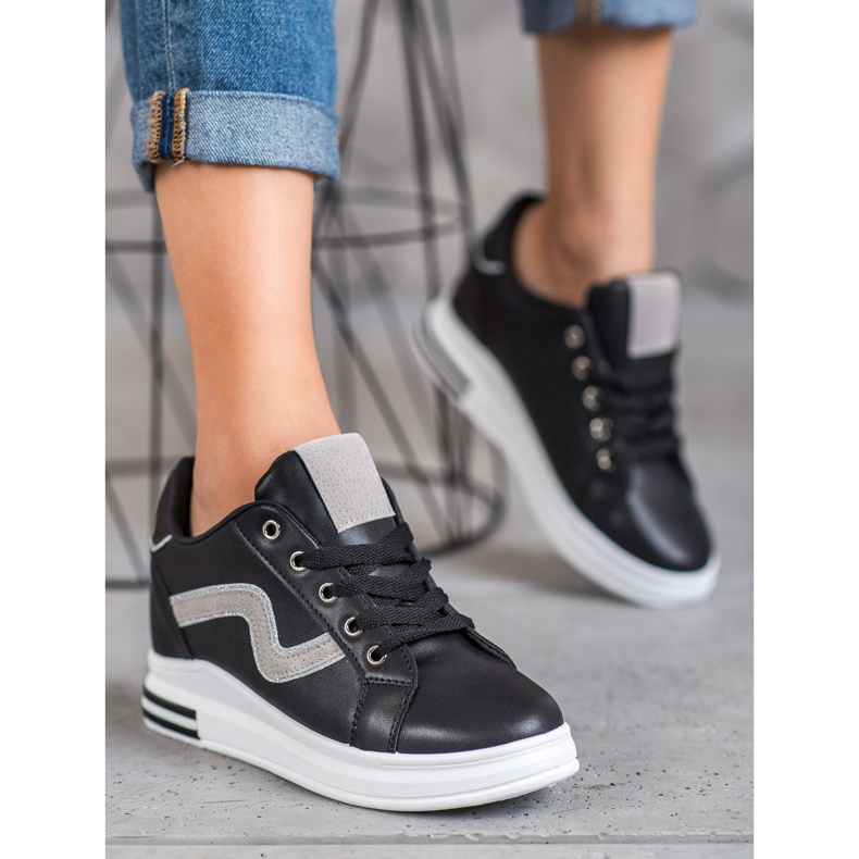 SHELOVET Sportskor med dold kil svart 1