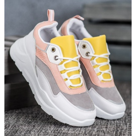 SHELOVET Sneakers på plattformen vit mångfärgad 2