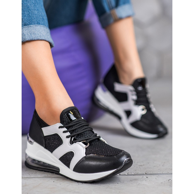 Weide Svarta sportskor med glitter 1