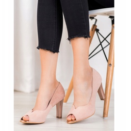 VINCEZA -pumpar med öppen tå rosa 1