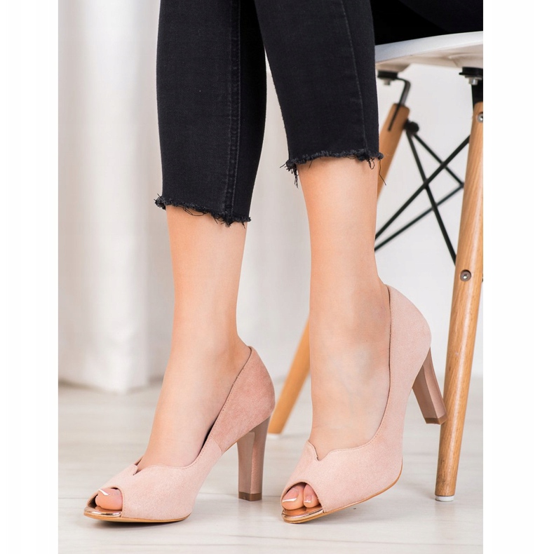 VINCEZA -pumpar med öppen tå rosa 1