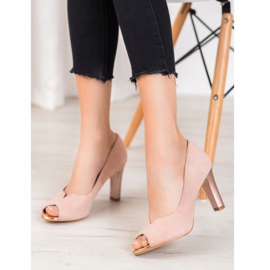 VINCEZA -pumpar med öppen tå rosa 2