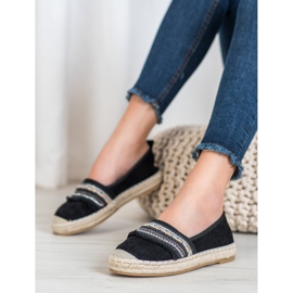RTX WALK Bekväma espadriller med ornament svart 2