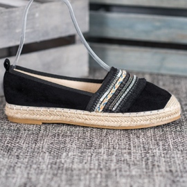RTX WALK Bekväma espadriller med ornament svart 1
