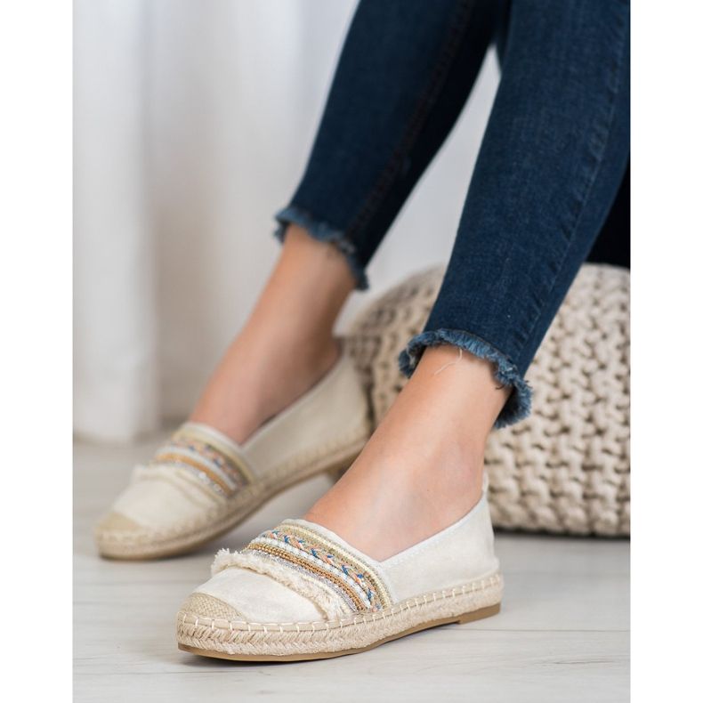 RTX WALK Bekväma espadriller med ornament beige 1